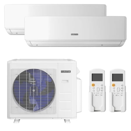 Durastar 27000 BTU Cooling / 28000 BTU Heating Dual Zone Mini Split Package with Wall Mount Evaporators DUR2H28W1212